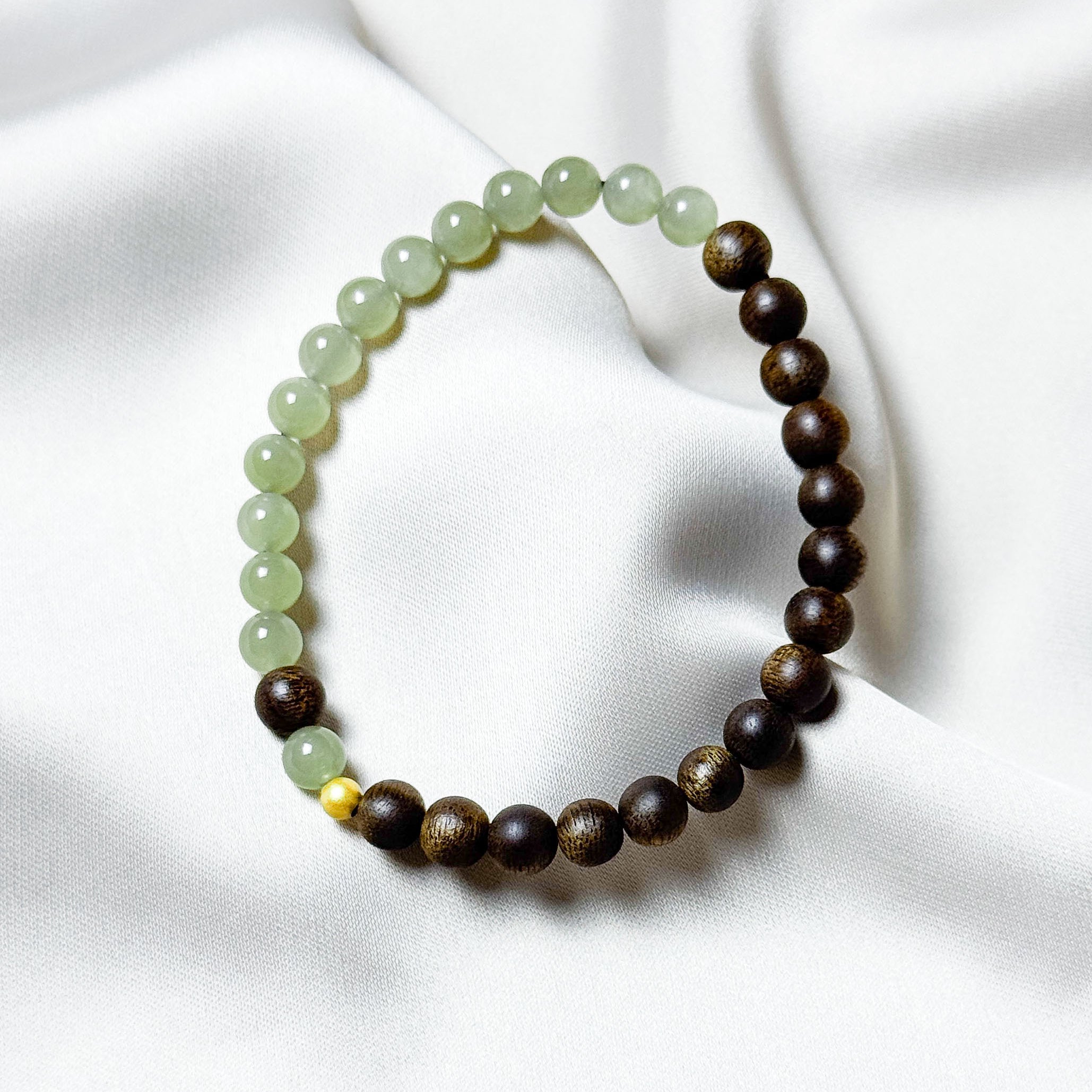 Equilibrium Yin-Yang Jade & Agarwood Bracelet