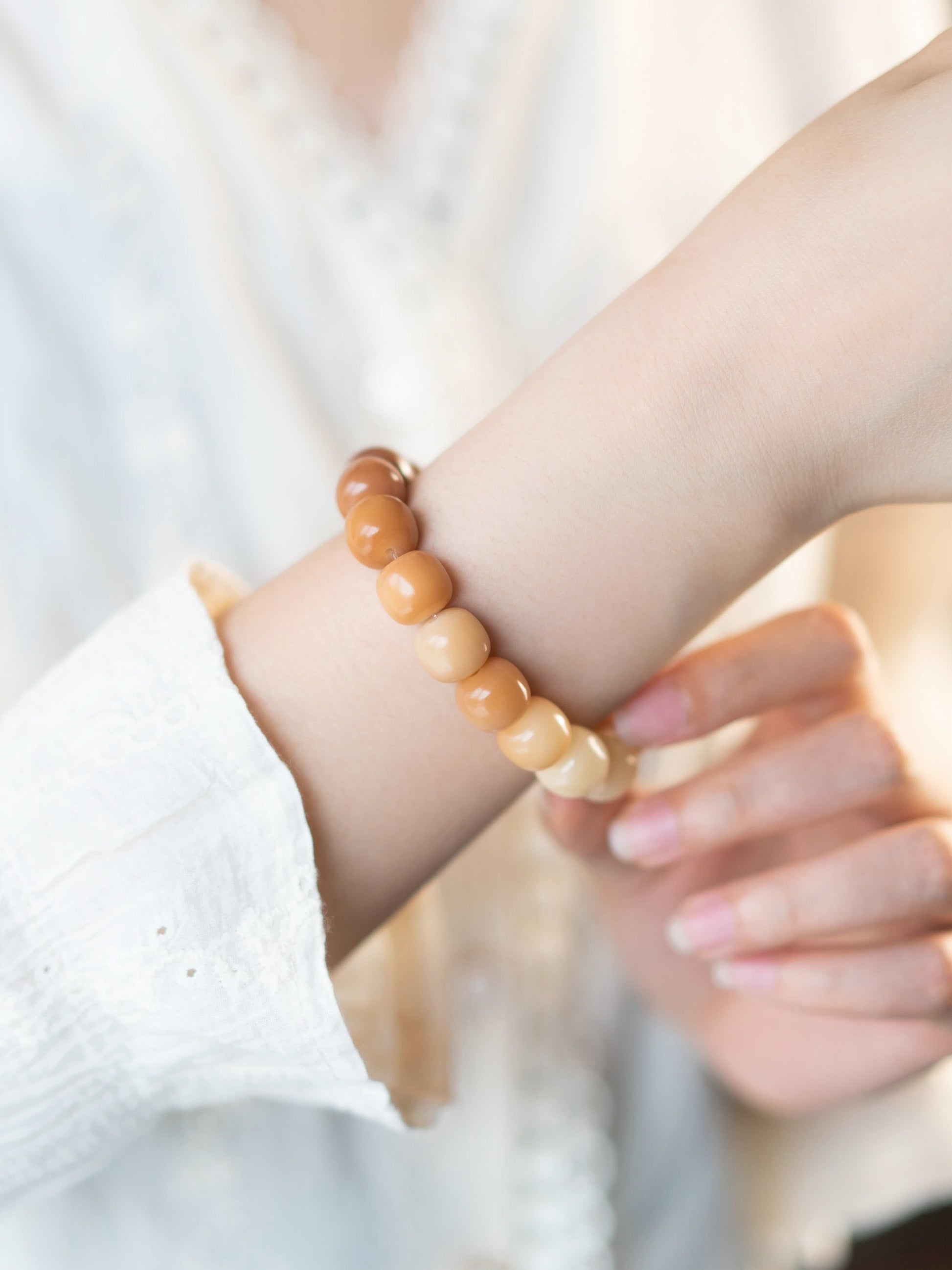 Zen Ombré Bodhi Bracelet - Latte Brown