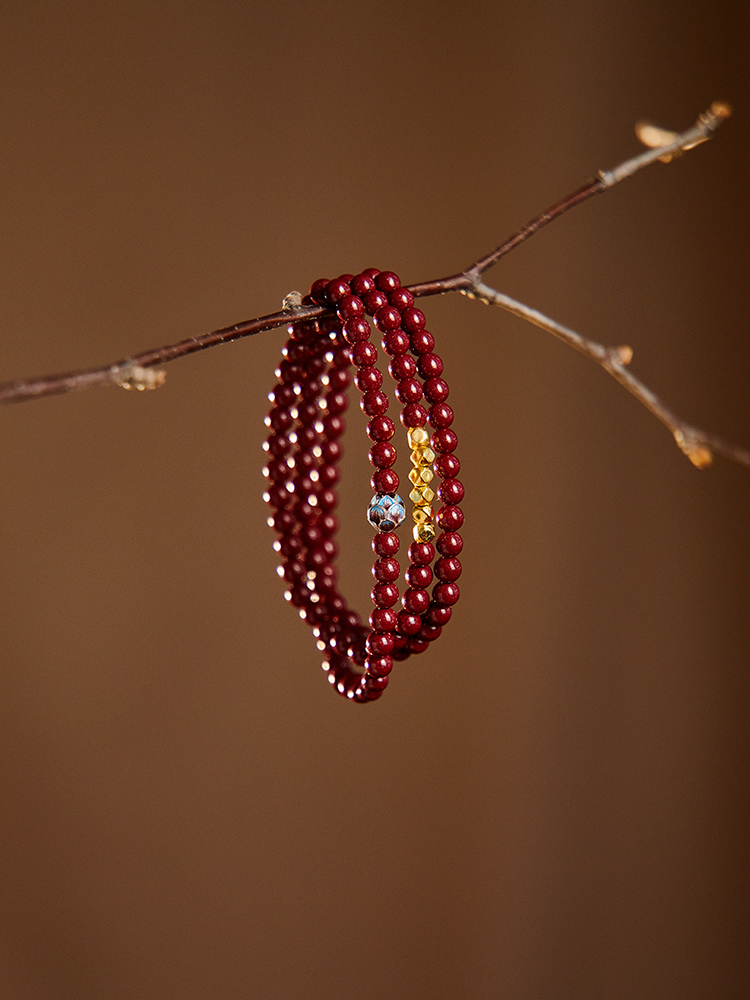 Grace Crimson Cinnabar Cloisonné Stacking Bracelet