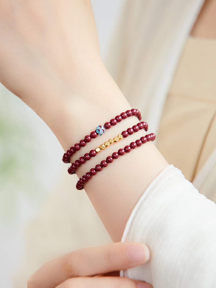 Grace Crimson Cinnabar Cloisonné Stacking Bracelet