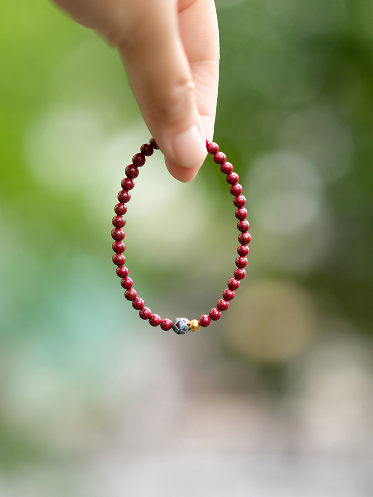 Grace Crimson Cinnabar Cloisonné Bracelet