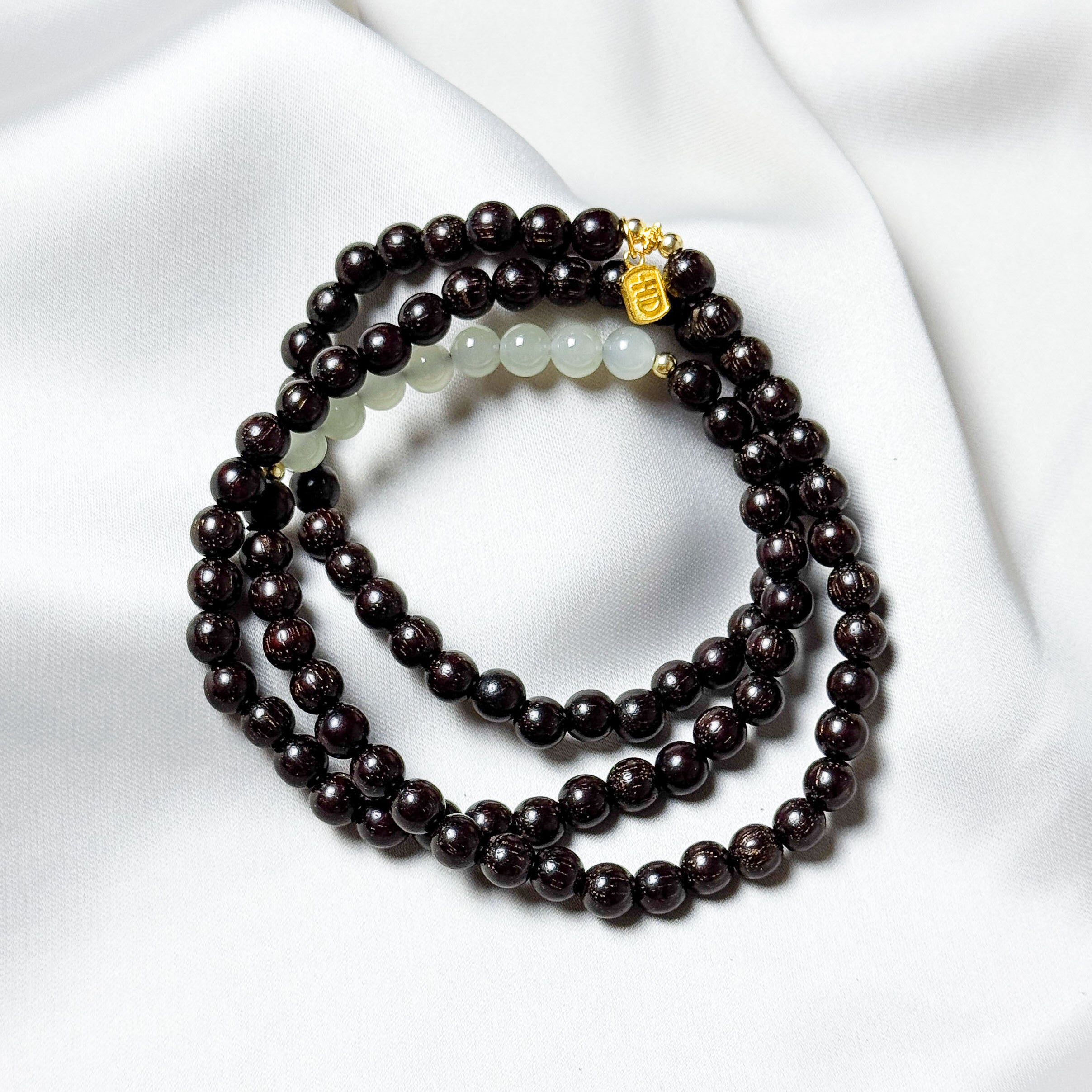 Equilibrium Jade & Sandalwood Stacking Bracelet