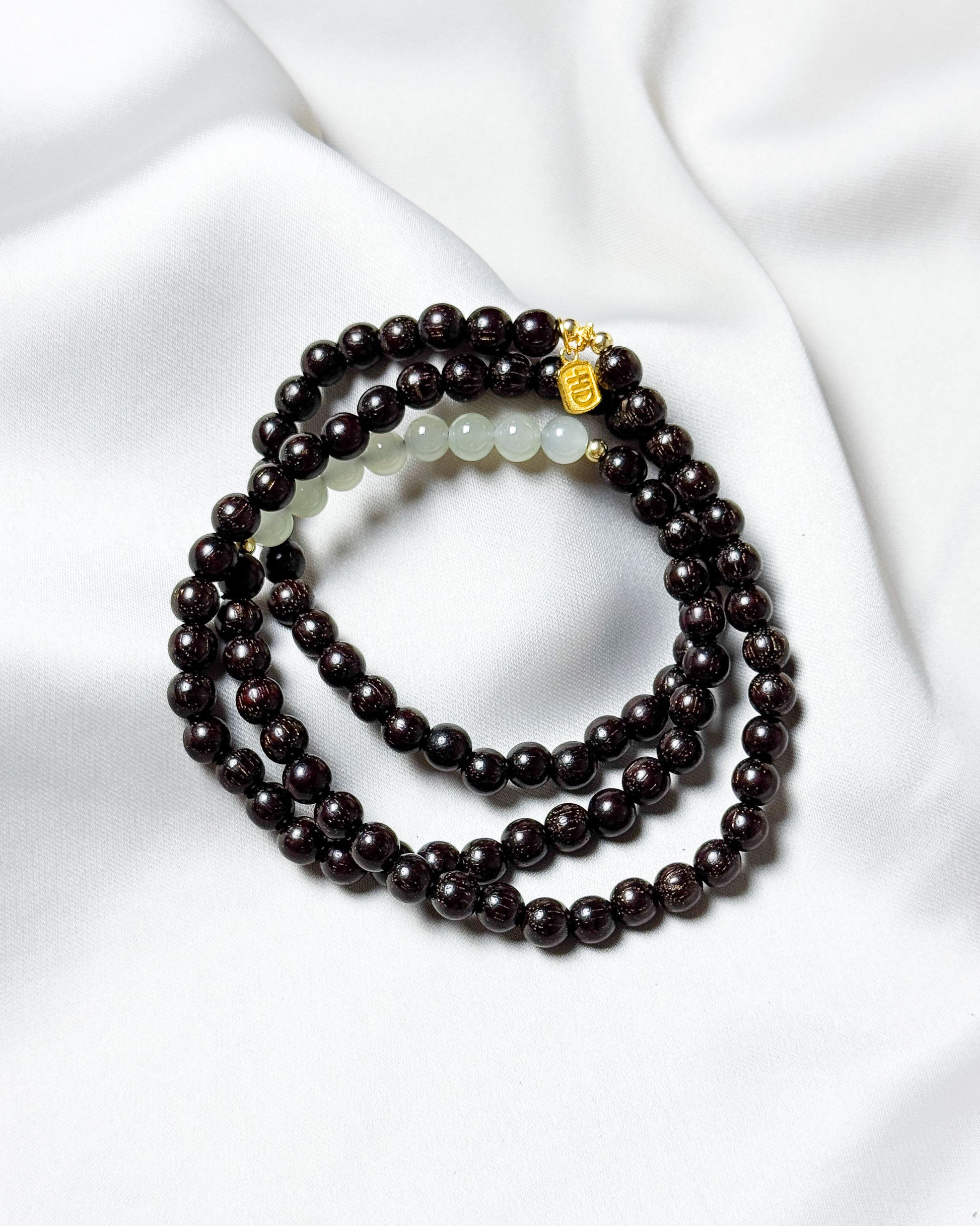 Equilibrium Jade & Sandalwood Stacking Bracelet