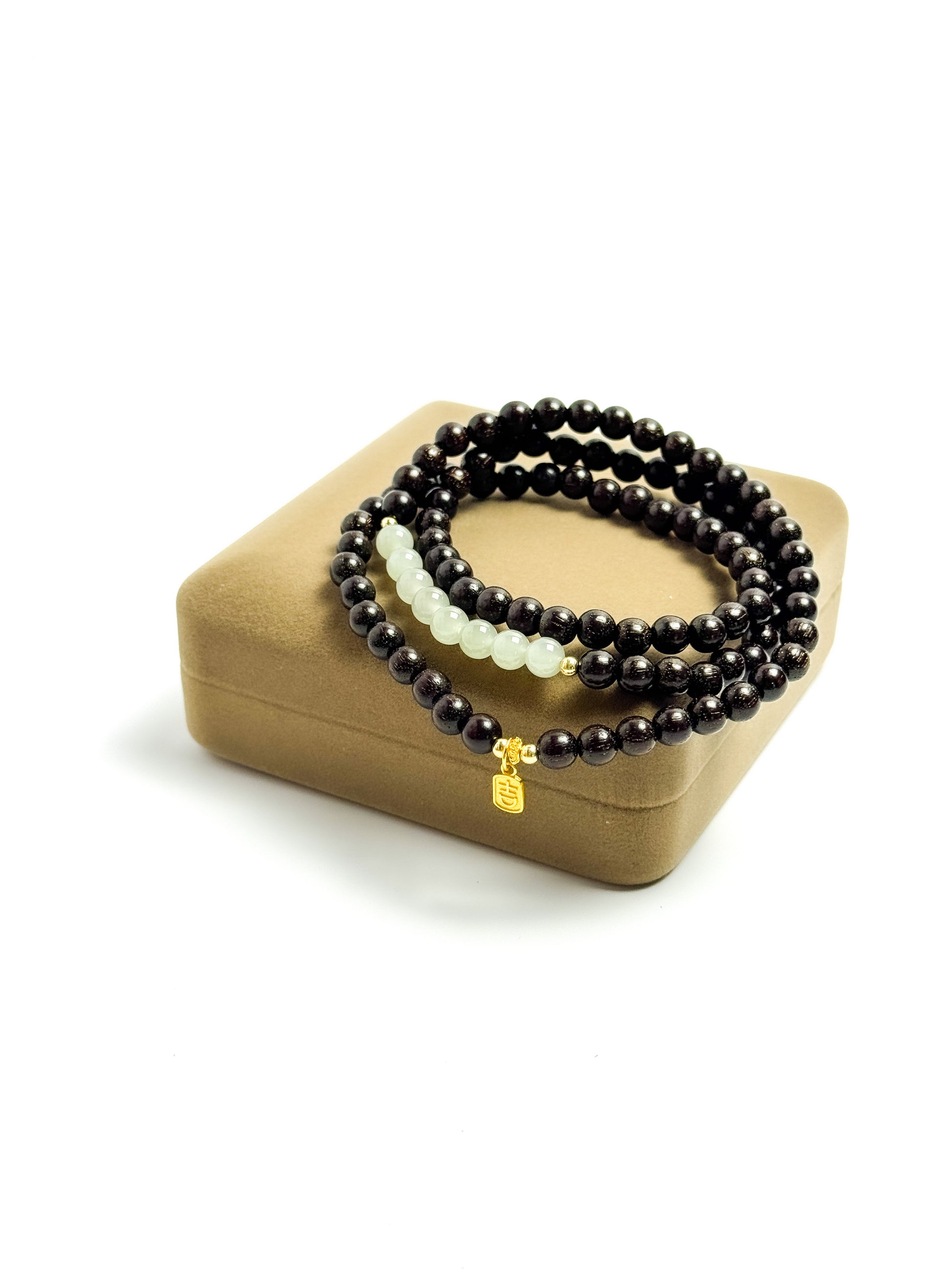 Equilibrium Jade & Sandalwood Stacking Bracelet