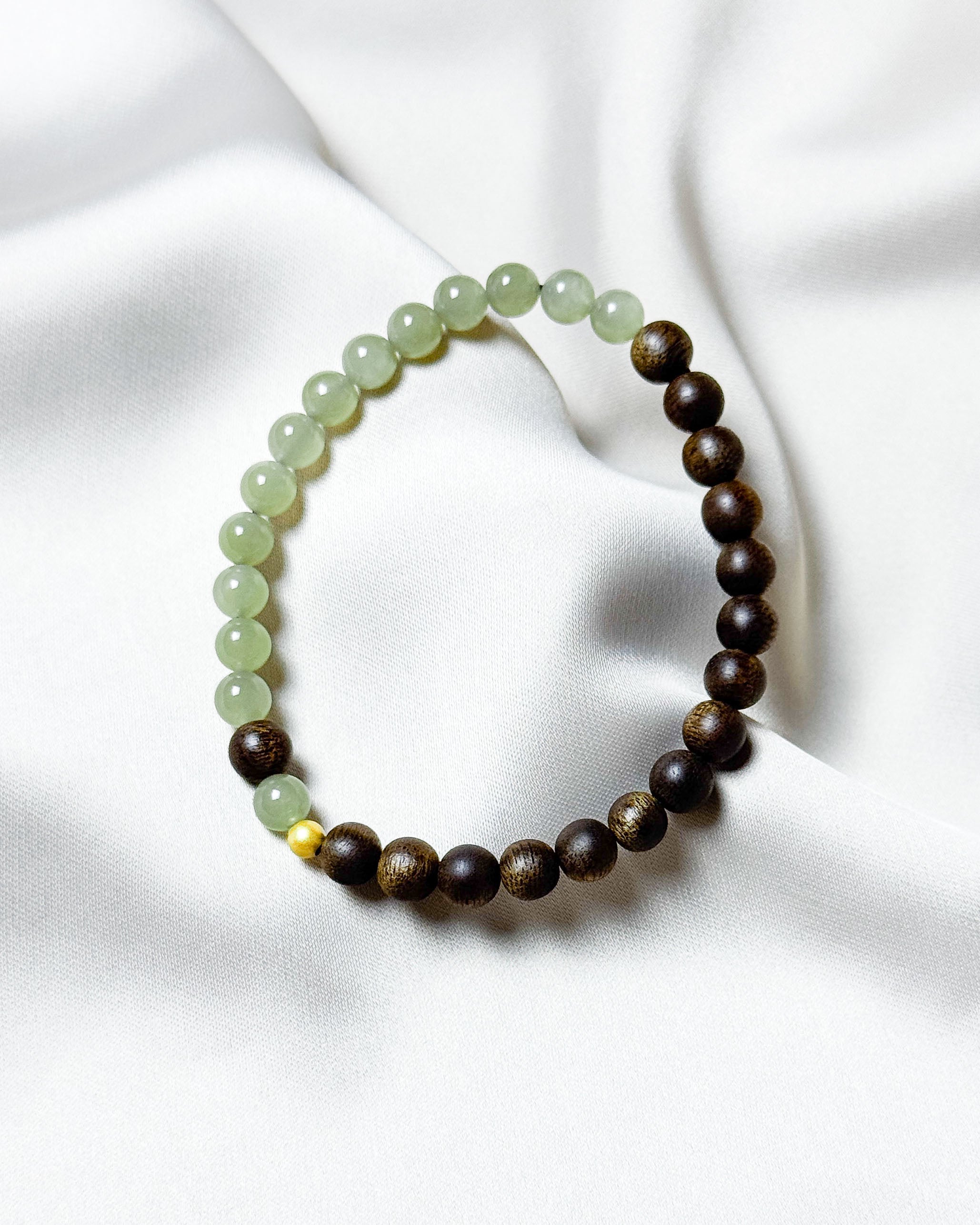 Equilibrium Yin-Yang Jade & Agarwood Bracelet