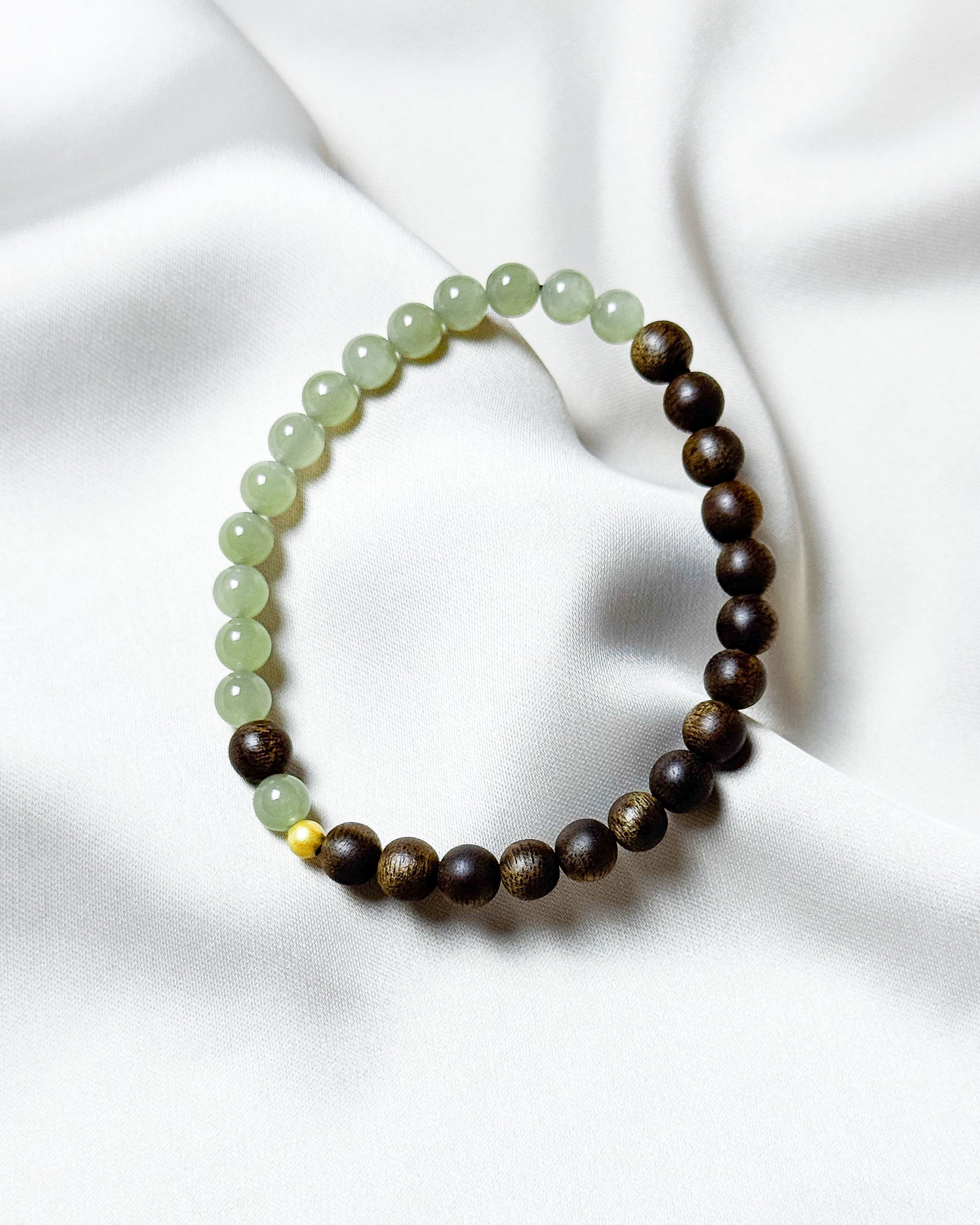 Equilibrium Yin-Yang Jade & Agarwood Bracelet