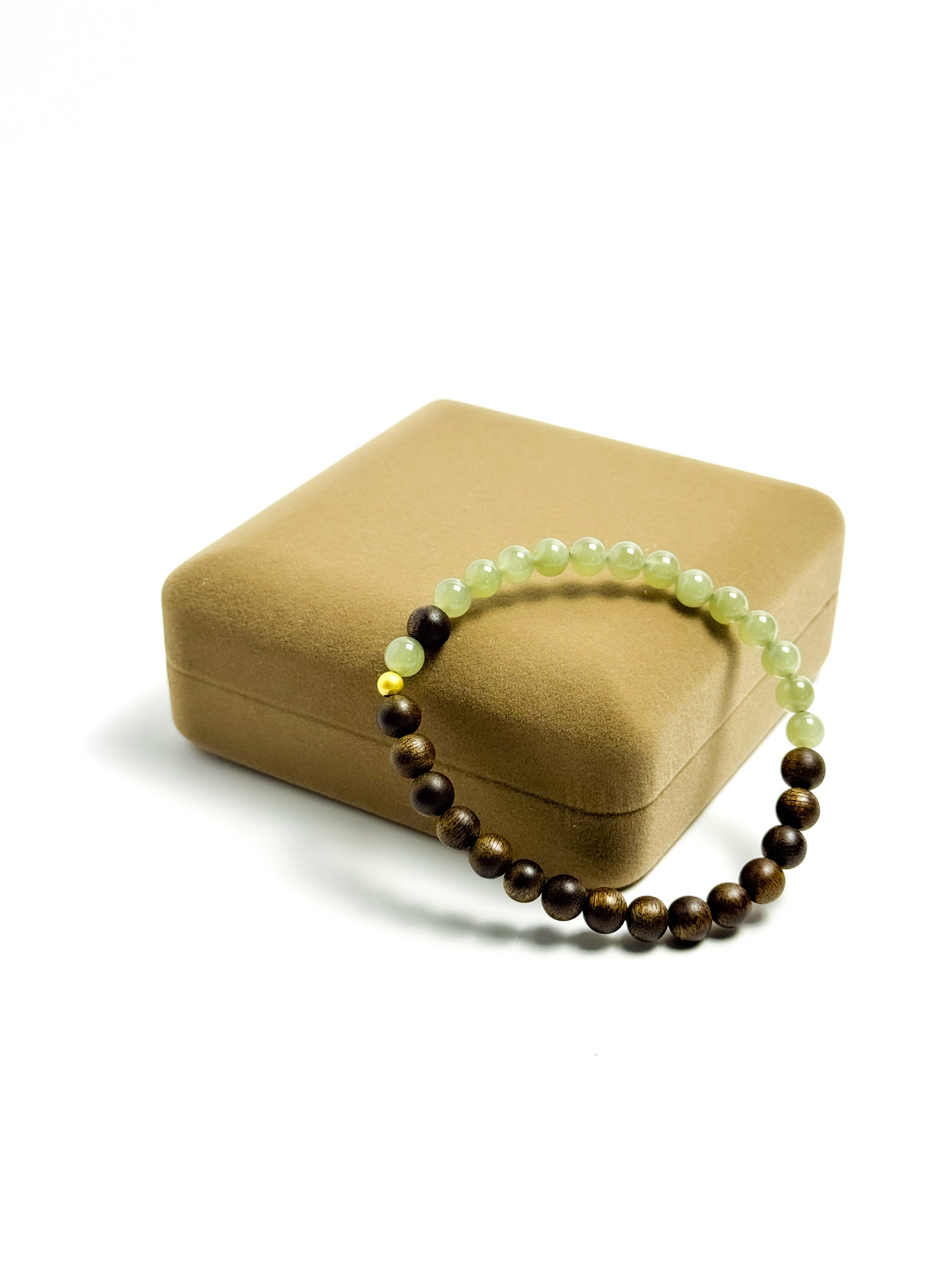 Equilibrium Yin-Yang Jade & Agarwood Bracelet