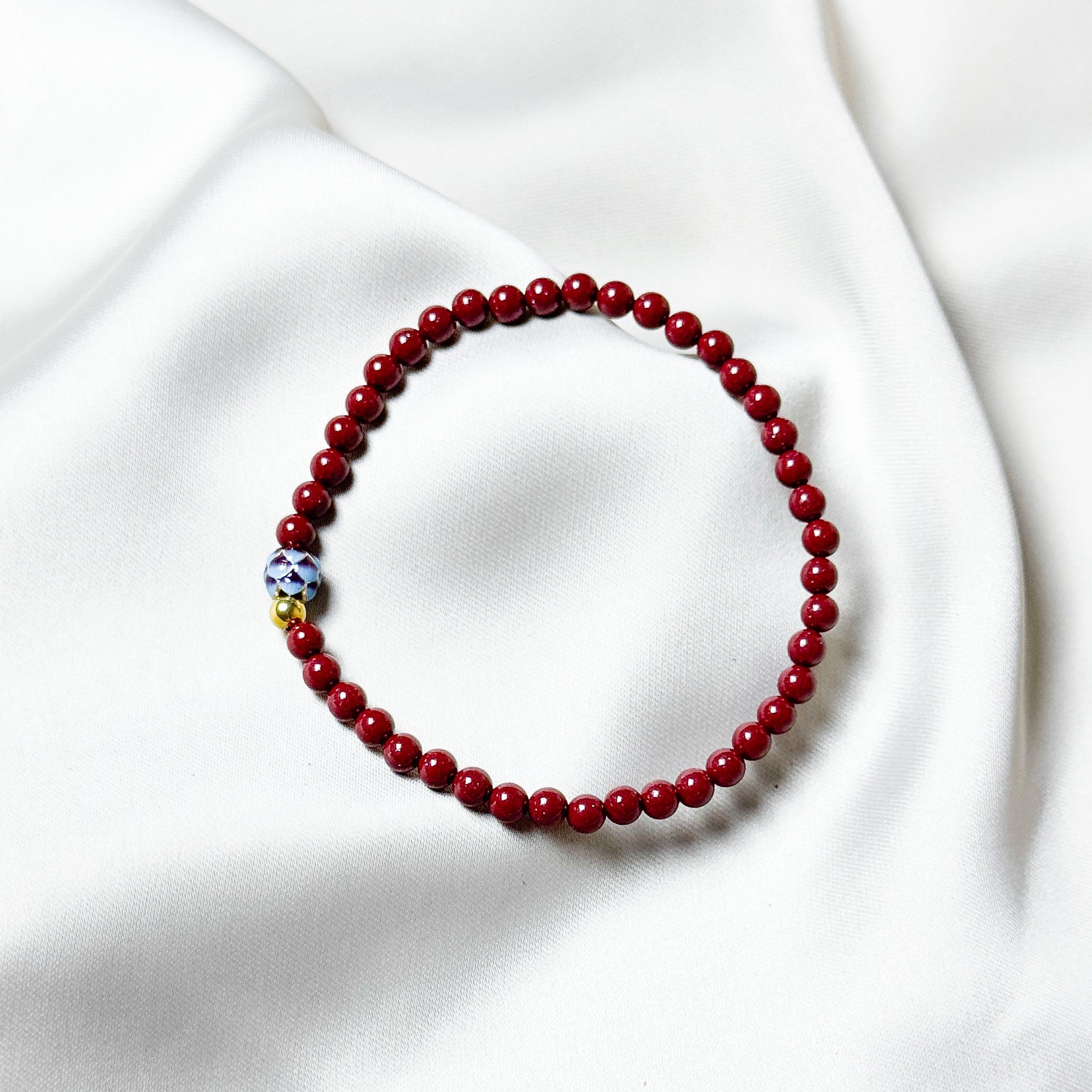 Grace Crimson Cinnabar Cloisonné Bracelet