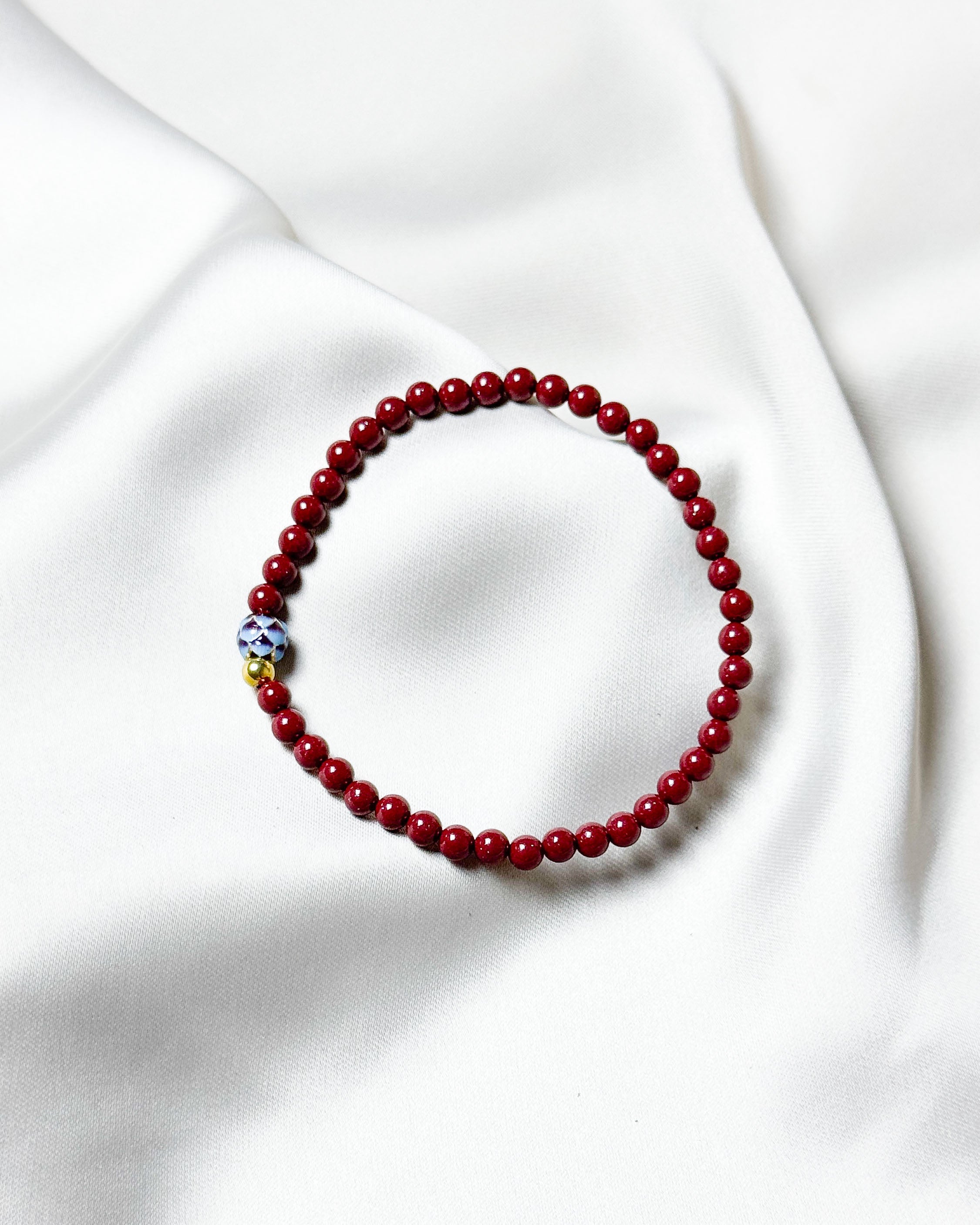 Grace Crimson Cinnabar Cloisonné Bracelet