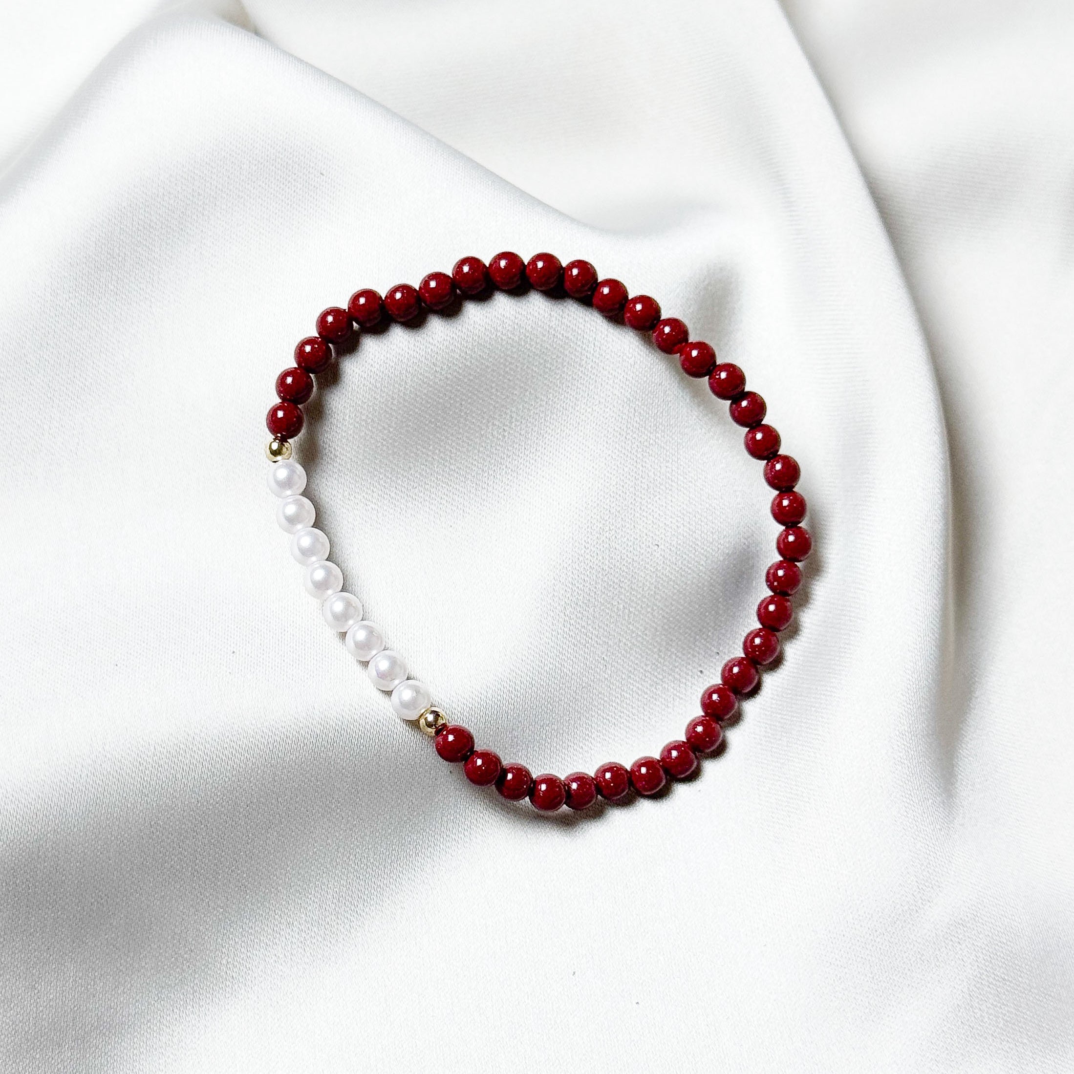 Grace Crimson Cinnarbar Pearl Bracelet