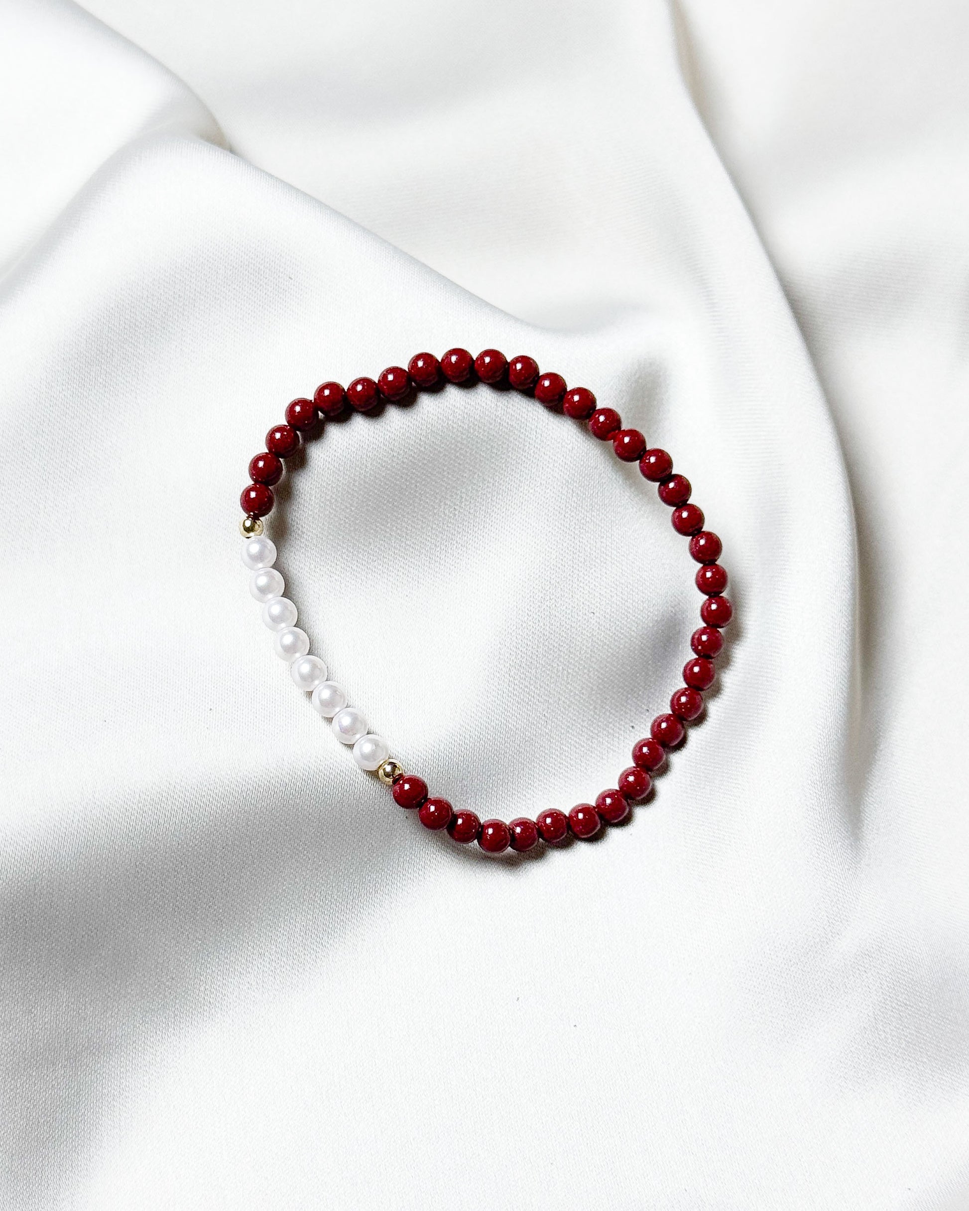 Grace Crimson Cinnarbar Pearl Bracelet