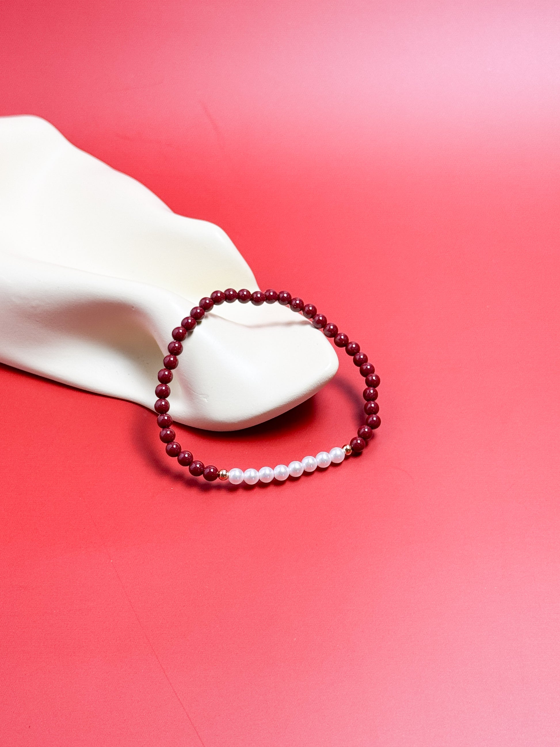 Grace Crimson Cinnarbar Pearl Bracelet