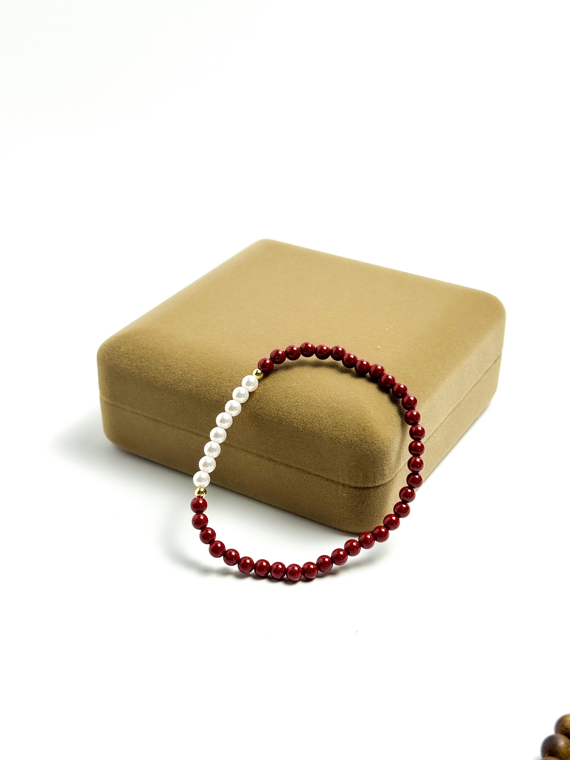 Grace Crimson Cinnarbar Pearl Bracelet