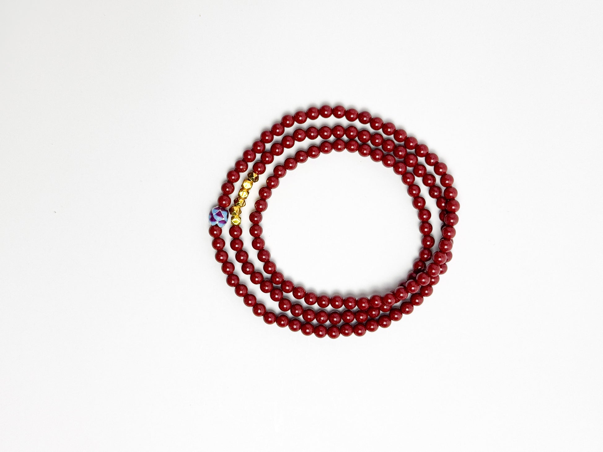 Grace Crimson Cinnabar Cloisonné Stacking Bracelet