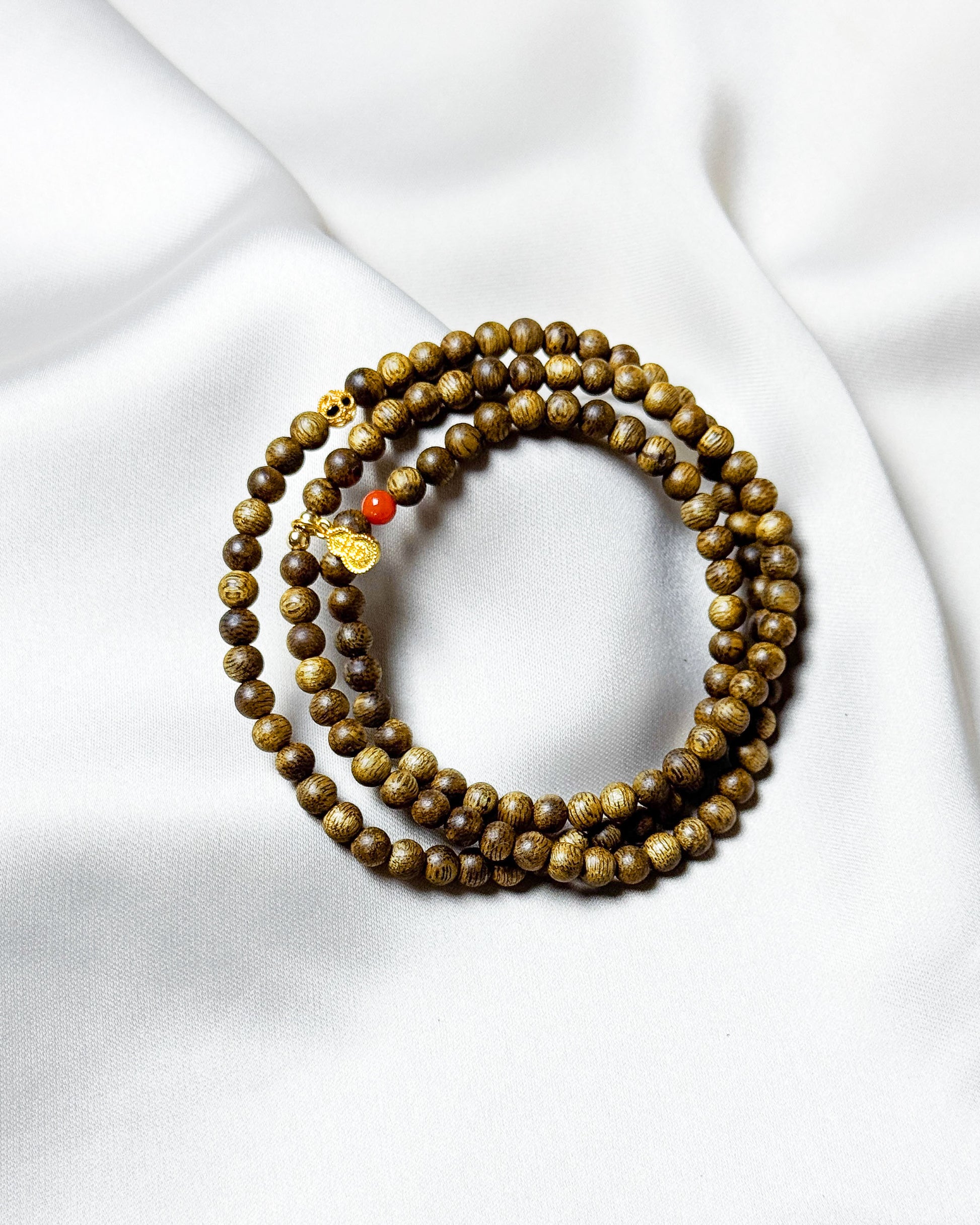 Serenity Agarwood Stacking Red Agate Bracelet