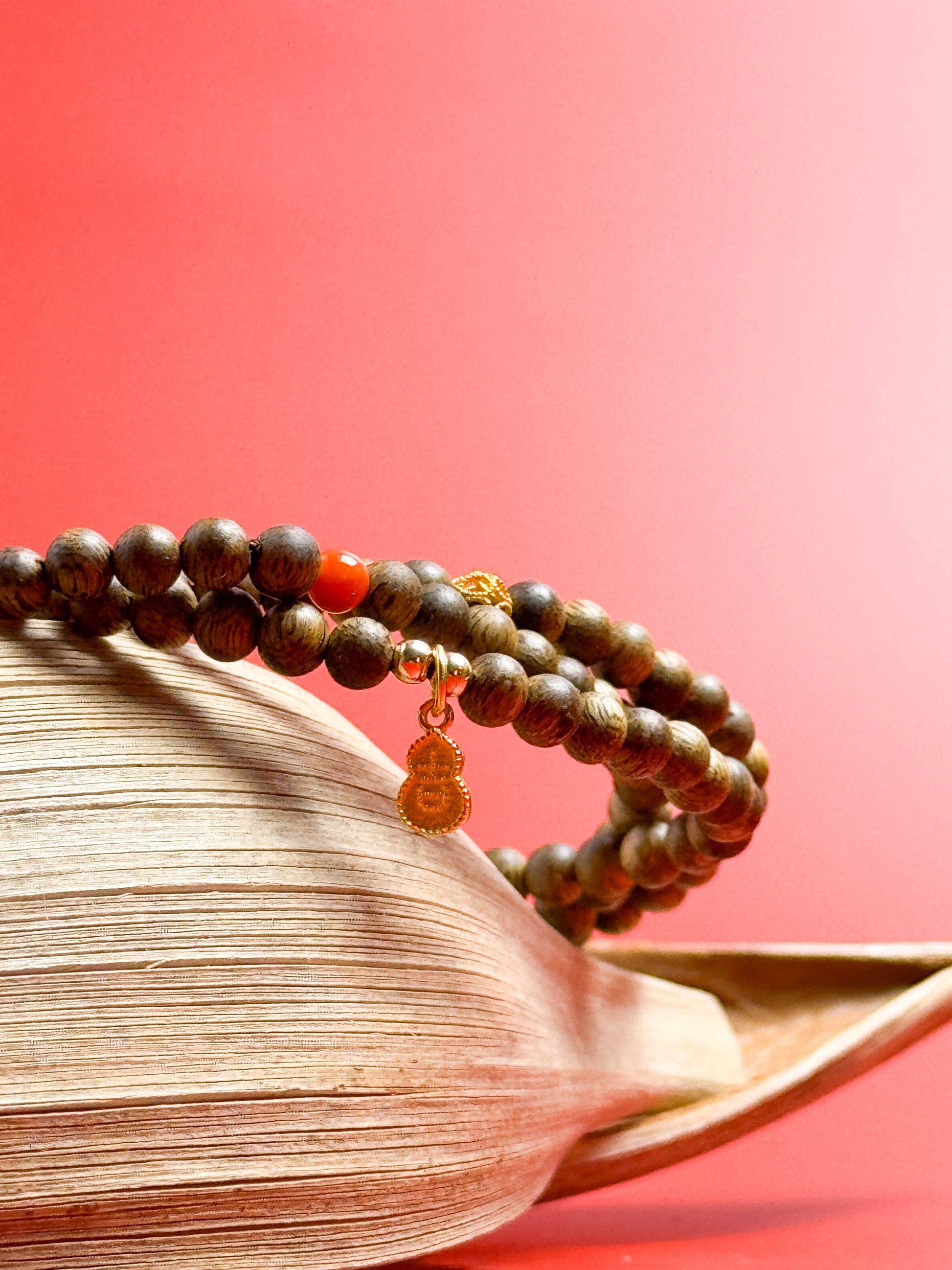 Serenity Agarwood Stacking Red Agate Bracelet